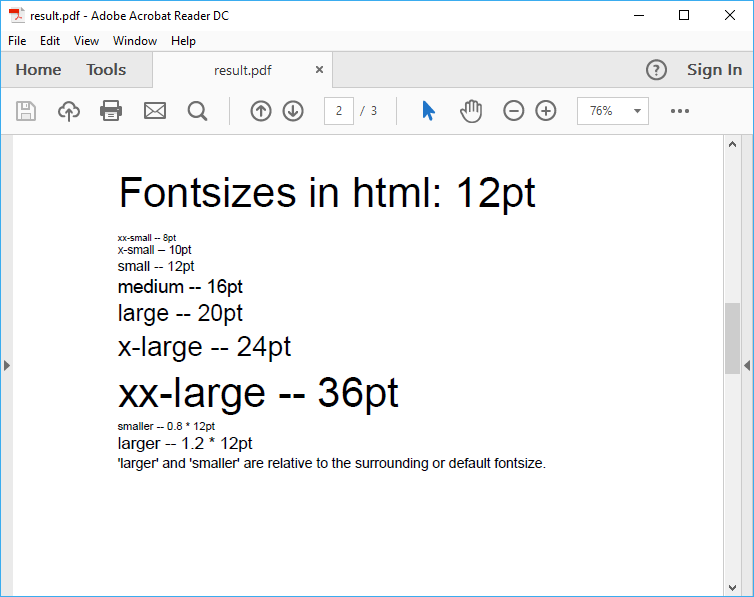 What Is The Resulting Fontsize In Pdf For Rich Text Used In A Simplexhtmlshape